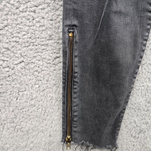 MOTHER Jeans Women's The Looker Zip Fray Dye Faded Black Size 26 - Picture 7 of 16